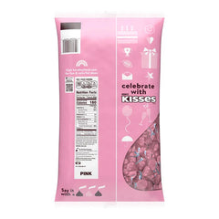 HERSHEY'S KISSES Pink Foils Milk Chocolate Candy Bulk Bag, 60 oz