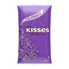 HERSHEY'S KISSES Purple Foils Milk Chocolate Candy Bulk Bag, 60 oz
