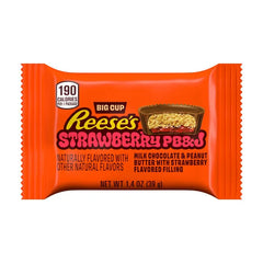 REESE'S Big Cup PB&J Strawberry Milk Chocolate Peanut Butter Cups, 1.4 oz (16 Count)