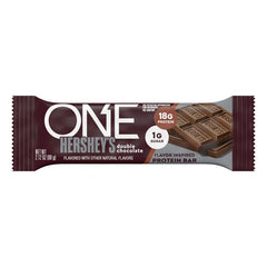ONE HERSHEY'S Double Chocolate Flavored Protein Bars, 2.12 oz (12 Count)