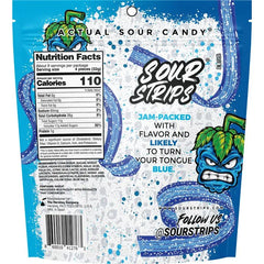 Sour Strips Blue Raspberry Candy Party Bag, 10.2oz