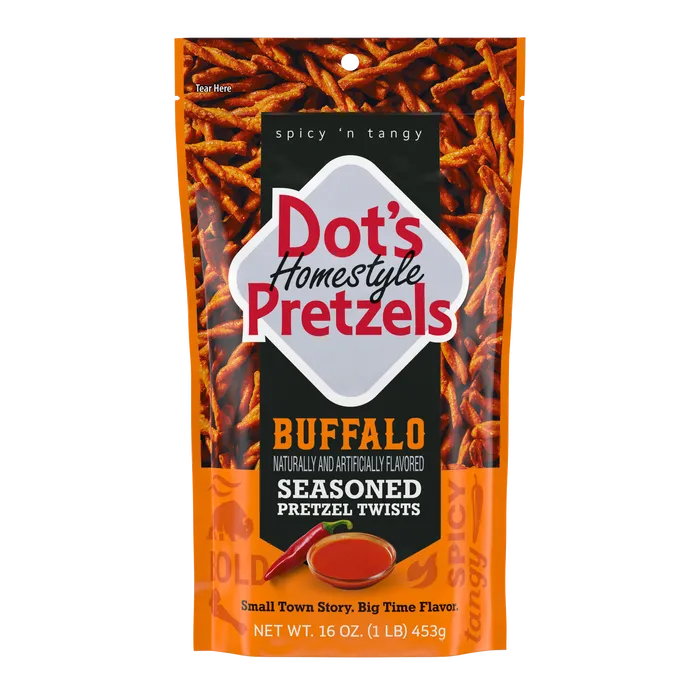 DOT'S HOMESTYLE PRETZELS Buffalo Seasoned Pretzel Twists, 16oz bag