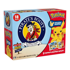 PIRATE'S BOOTY Pokémon Aged White Cheddar Rice & Corn Puffs, 0.5 oz Bags (18 Count)