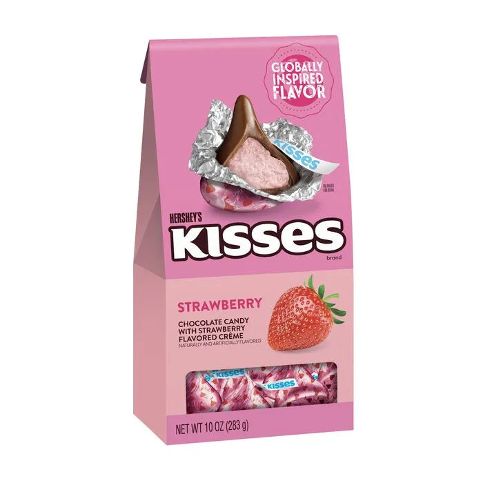 HERSHEY'S KISSES Strawberry Flavored Kisses, 10oz Pouch