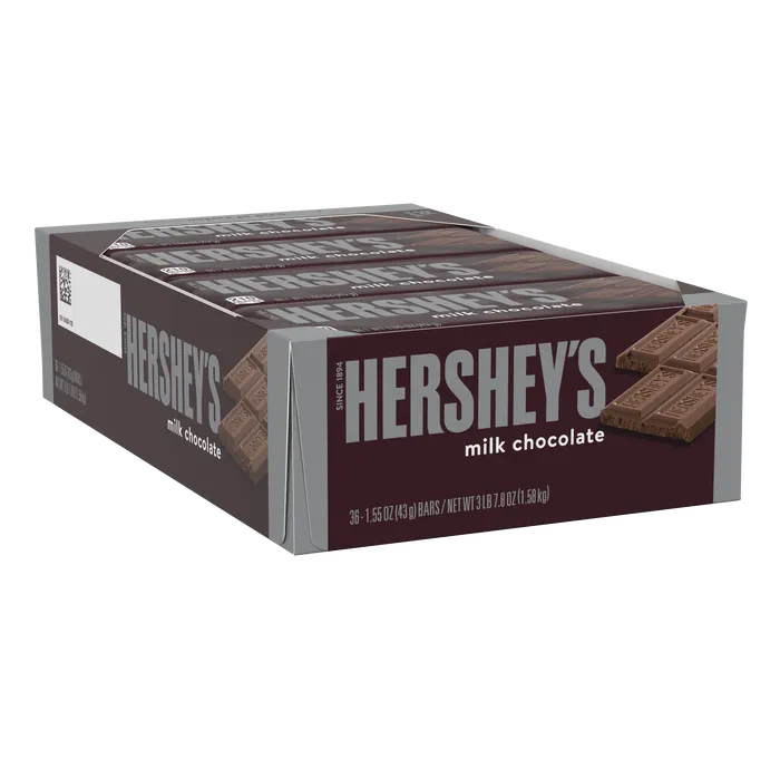 HERSHEY'S Milk Chocolate Candy Bars, 1.55 oz (36 Count)