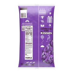 HERSHEY'S KISSES Purple Foils Milk Chocolate Candy Bulk Bag, 60 oz