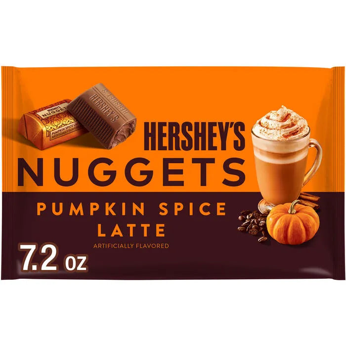 HERSHEY'S NUGGETS Pumpkin Spice Latte Flavored, Fall Candy Bag, 7.2 oz