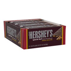 HERSHEY'S Special Dark Chocolate with Whole Almonds Candy Bars, 1.45 oz (24 Count)