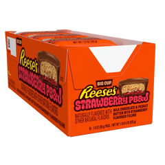 REESE'S Big Cup PB&J Strawberry Milk Chocolate Peanut Butter Cups, 1.4 oz (16 Count)