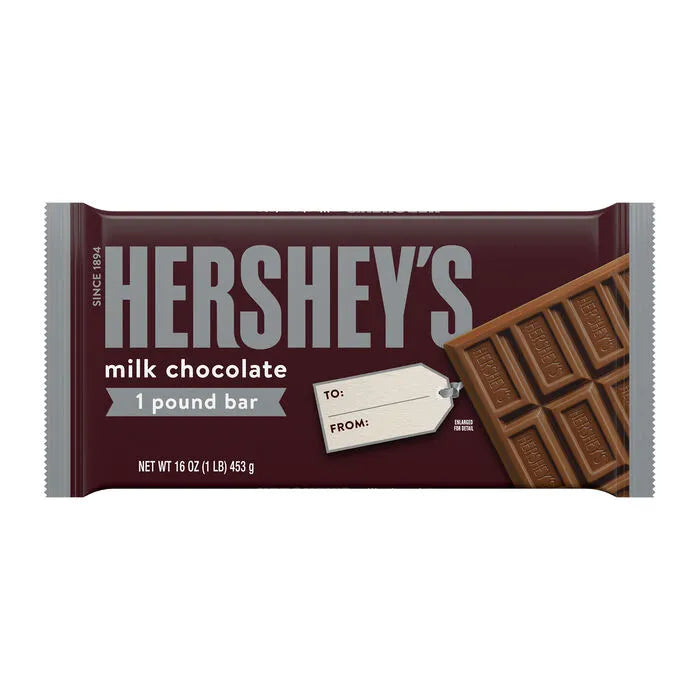 HERSHEY'S Milk Chocolate 1lb Gift Candy Bar