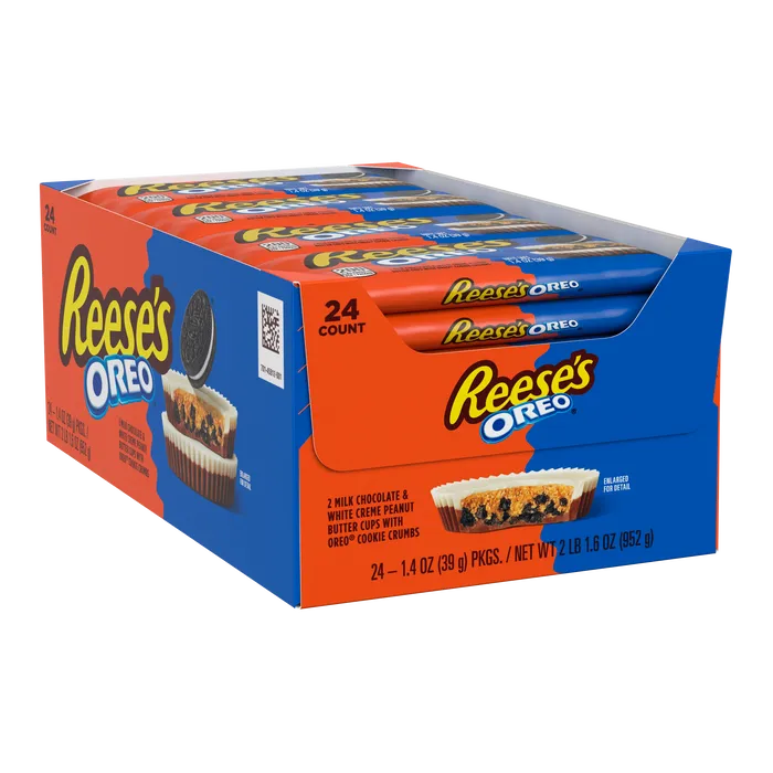 REESE'S OREO® Milk Chocolate and White Creme Peanut Butter Cups Candy Packs, 1.4 oz (24 Count)