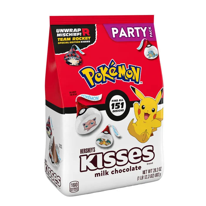 HERSHEY'S KISSES Milk Chocolate Pokémon Team Rocket Candy Party Pack, 28.3 oz