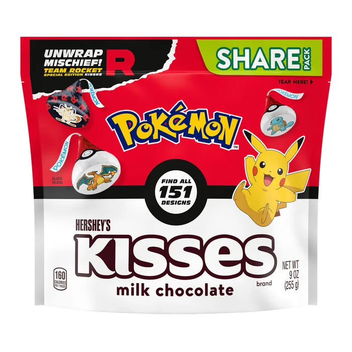 HERSHEY'S KISSES Milk Chocolate Pokémon Team Rocket Candy Share Pack, 9 oz