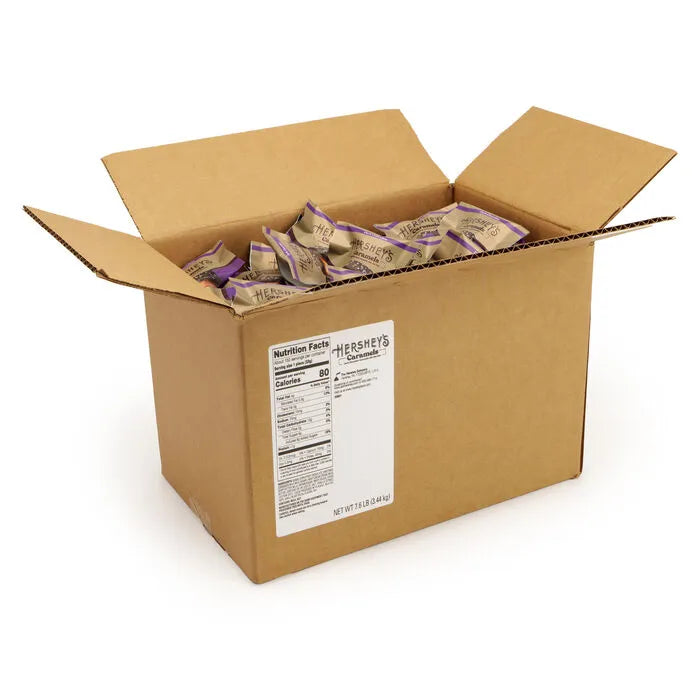 HERSHEY'S Dark Chocolate Caramels with Sea Salt Bulk Box, 7.6 lbs (150 Pieces)