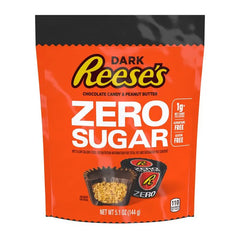REESE'S Zero Sugar Miniatures Dark Chocolate Peanut Butter Cups Candy Bag, 5.1 oz