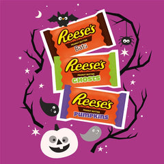 REESE'S Assorted Snack Size Milk Chocolate Peanut Butter Halloween Shapes, Variety Bag, 9 oz