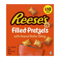 REESE’S Peanut Butter Filled Pretzels Bags, 1 oz. (10 Pack)