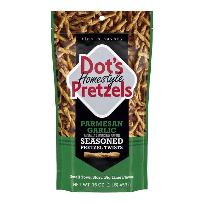 DOT'S HOMESTYLE PRETZELS Parmesan Garlic Seasoned Pretzel Twists, 16oz bag
