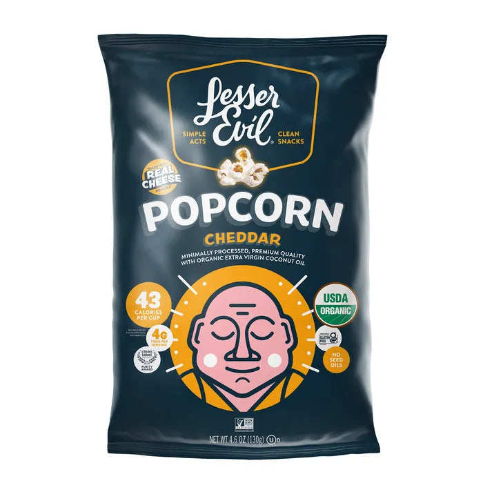 LesserEvil Cheddar Popcorn 4.6oz