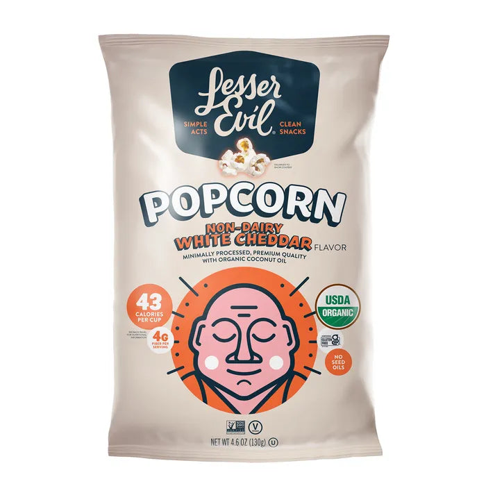 LesserEvil Non-Dairy White Cheddar Popcorn 4.6oz