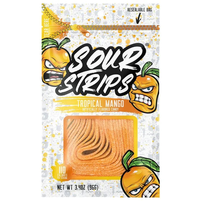 Sour Strips Mango Candy Peg Bag, 3.4oz
