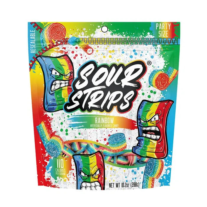 Sour Strips Rainbow Candy Party Bag, 10.2oz