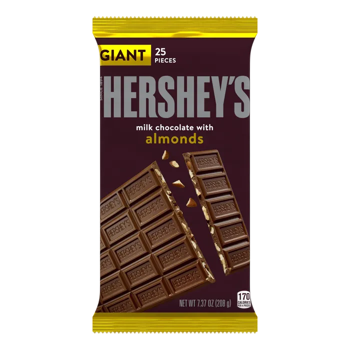 HERSHEY'S Milk Chocolate Almond Giant 7.37oz Candy Bar